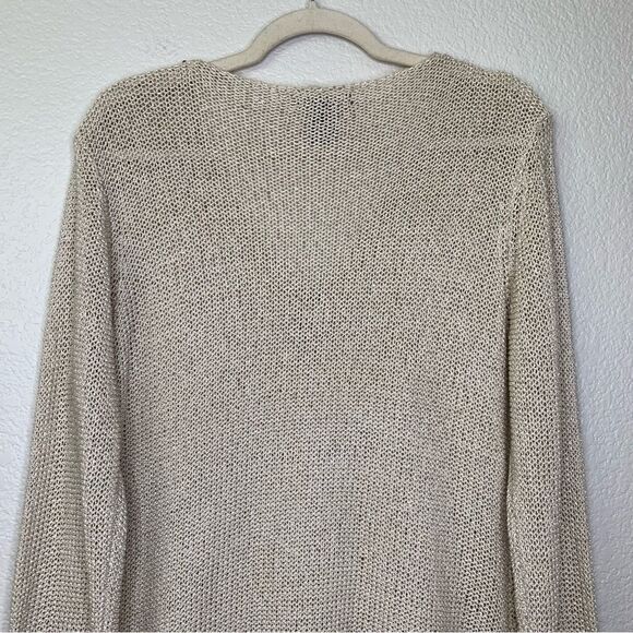 BCBGMaxAzria Cream Open Knit V-neck Sweater - Picture 7 of 11